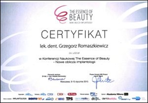 Grzegorz Romaszkiewicz certyfikaty