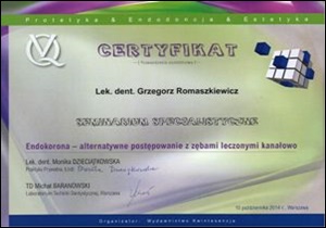 Grzegorz Romaszkiewicz certyfikaty