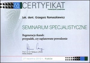 Grzegorz Romaszkiewicz certyfikaty