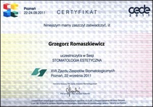 Grzegorz Romaszkiewicz certyfikaty