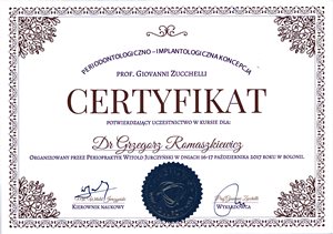 Grzegorz Romaszkiewicz certyfikaty
