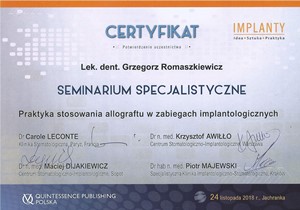 Grzegorz Romaszkiewicz certyfikaty