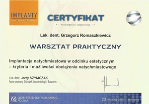 Grzegorz Romaszkiewicz certyfikaty