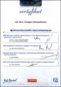 Grzegorz Romaszkiewicz certyfikaty