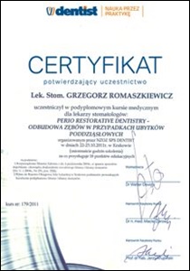 Grzegorz Romaszkiewicz certyfikaty