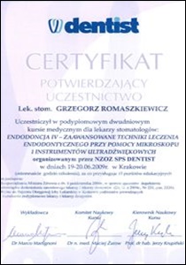 Grzegorz Romaszkiewicz certyfikaty